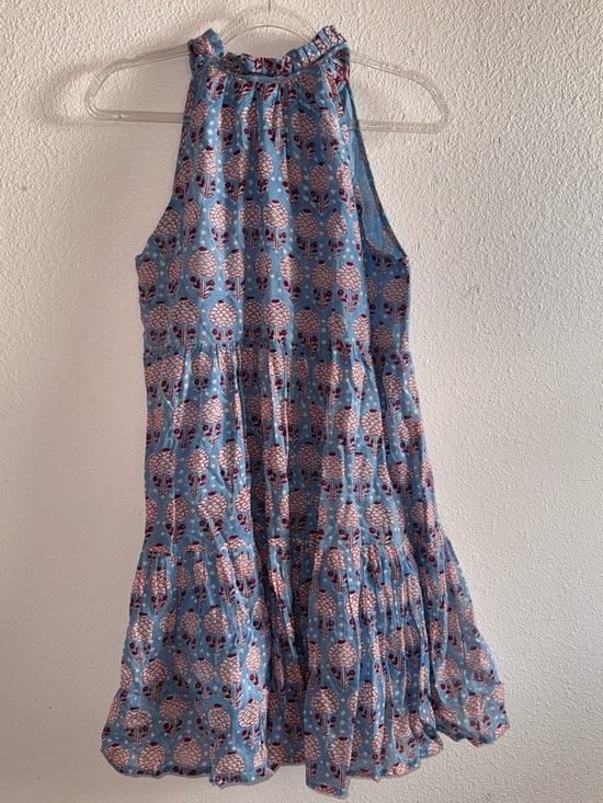 NEW Oliphant Sleeveless Tiered Short Dress, Kerala blue/pink Sz: Medium - Picture 4 of 8